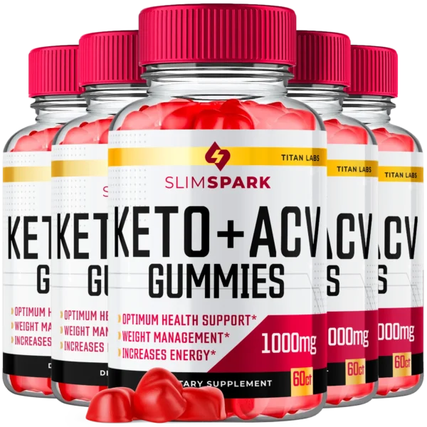 (5 Pack) Slimspark Active Keto ACV Gummies - Apple Cider Vinegar Supplement for Energy and Focus - Slim Spark Active Multivitamin Supplement Gummies for Ketosis with Folic Acid (300 Gummies)